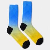 Oraal geel blauw geometrisch maaspatroon sokken (Rechts)