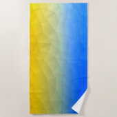 Oraal geel blauw geometrisch maaspatroon strandlaken (Voorkant)