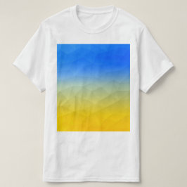 Oraal geel blauw geometrisch maaspatroon t-shirt