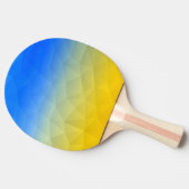 Oraal geel blauw geometrisch maaspatroon tafeltennisbatje (Zijkant)