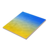 Oraal geel blauw geometrisch maaspatroon tegeltje (Zijkant)