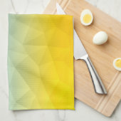 Oraal geel blauw geometrisch maaspatroon theedoek (Quarter Fold)