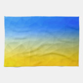 Oraal geel blauw geometrisch maaspatroon theedoek (Horizontaal)