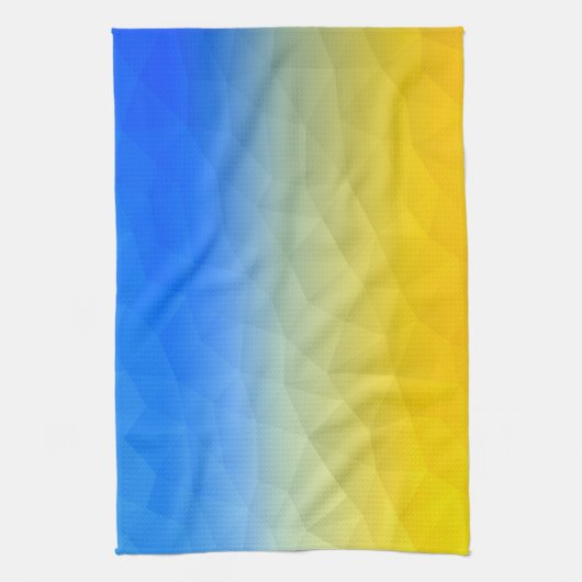 Oraal geel blauw geometrisch maaspatroon theedoek (Verticaal)