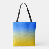 Oraal geel blauw geometrisch maaspatroon tote bag (Achterkant)