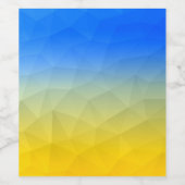 Oraal geel blauw geometrisch maaspatroon wijn etiket (Enkel label)