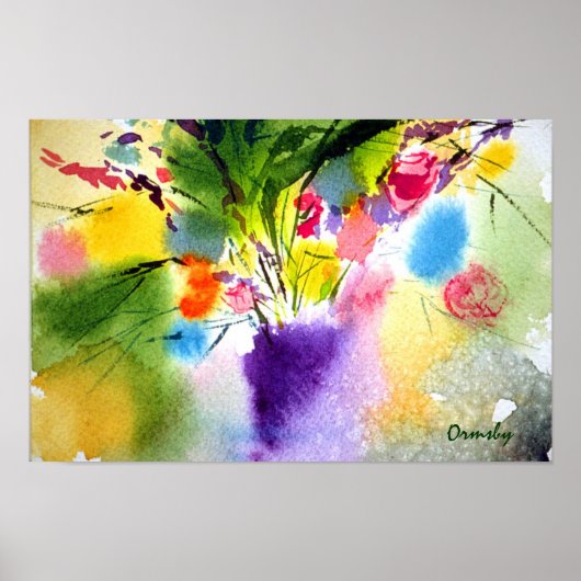 oraal met paarse vase-poster poster (Voorkant)