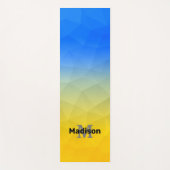 Oraal oergeel blauw maasvormig maaspatroon Monogra Yogamat (Voorkant)