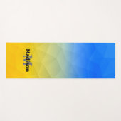 Oraal oergeel blauw maasvormig maaspatroon Monogra Yogamat (Voorkant (horizontaal))