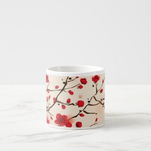 Oraal schilderij, bloesem in de lente espresso kop (Voorkant)