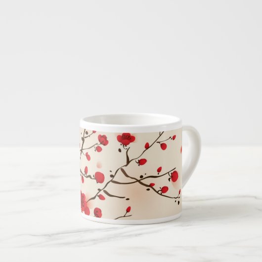 Oraal schilderij, bloesem in de lente espresso kop (Voorkant rechts)