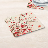 Oraal schilderij, bloesem in de lente kartonnen onderzetters (Schuin)