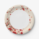 Oraal schilderij, bloesem in de lente papieren bordje (Voorkant)