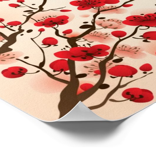 Oraal schilderij, bloesem in de lente poster (Hoek)