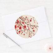 Oraal schilderij, bloesem in de lente ronde sticker (Envelop)