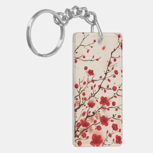 Oraal schilderij, bloesem in de lente sleutelhanger (Voorkant Links)