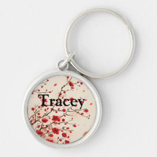 Oraal schilderij, bloesem in de lente sleutelhanger