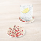 Oraal schilderij, bloesem in de lente zandsteen onderzetter (Zijkant)