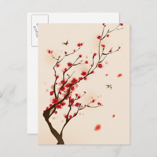 Oraal schilderij, bloesem in het voorjaar 2 briefkaart (Voorkant / Achterkant)