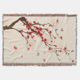 Oraal schilderij, bloesem in het voorjaar 2 deken