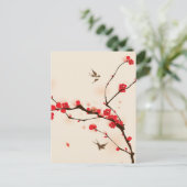 Oraal schilderij, bloesem in het voorjaar 3 briefkaart (Staand voorkant)