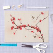 Oraal schilderij, bloesem in het voorjaar 3 tissuepapier (Craft)