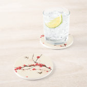 Oraal schilderij, bloesem in het voorjaar 3 zandsteen onderzetter (Zijkant)