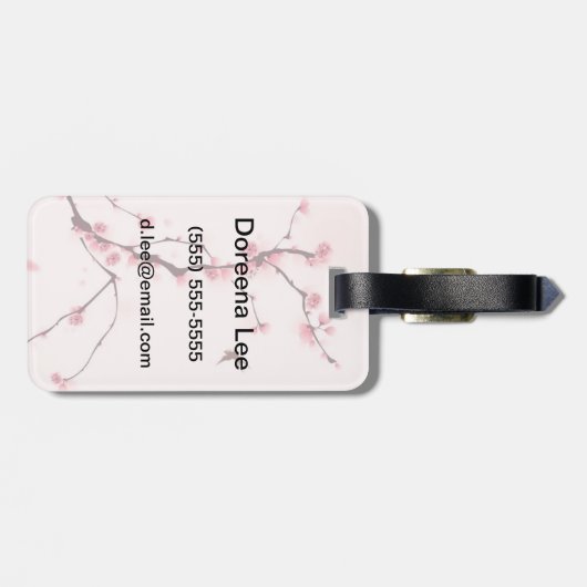 Oraal schilderij, kersenbloesem bagagelabel (Achterkant horizontaal)