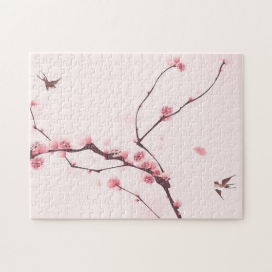 Oraal schilderij, kersenbloesem legpuzzel (Horizontaal)