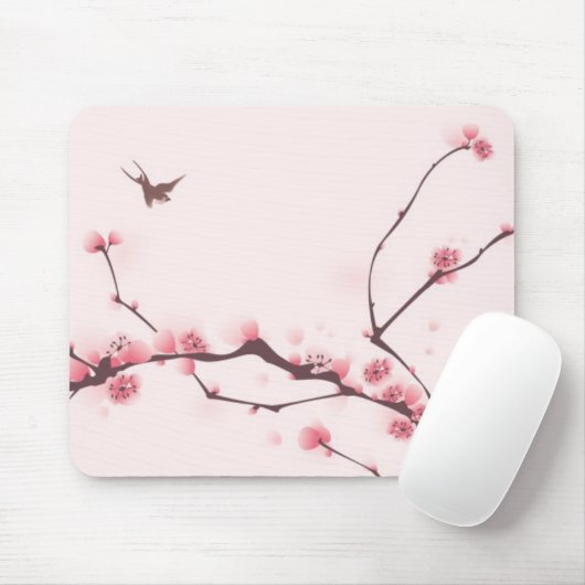 Oraal schilderij, kersenbloesem muismat (Met muis)