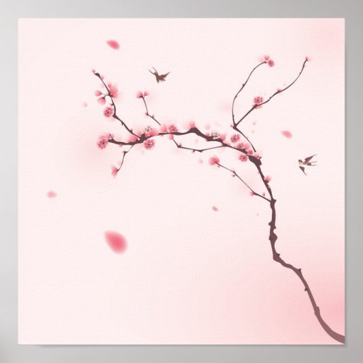 Oraal schilderij, kersenbloesem poster (Voorkant)