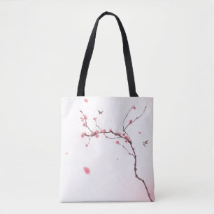 Oraal schilderij, kersenbloesem tote bag