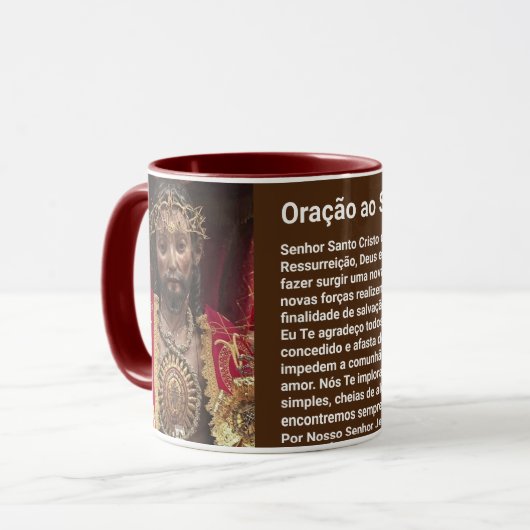 Oração Senhor Santo Cristo Em Caneca Mok (Voorkant links)