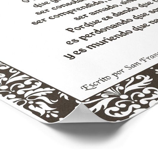 Oracion de San Fransisco Poster (Hoek)