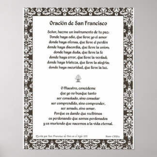 Oracion de San Fransisco Poster