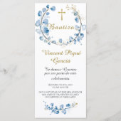 Oraciones Cortas Bautizo Tarjeta Menu (Voorkant)