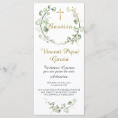 Oraciones Cortas Bautizo Tarjeta Menu (Voorkant)