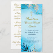 Oraciones Cortas Bautizo Tarjeta Prayer Menu (Voorkant / Achterkant)