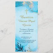 Oraciones Cortas Bautizo Tarjeta Prayer Menu (Voorkant)