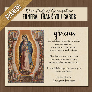 Oraciones Fúnebres con Nuestra Señora de Guadalupe Bedankkaart
