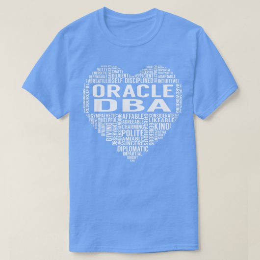 Oracle DBA-hart T-shirt (Design voorkant)