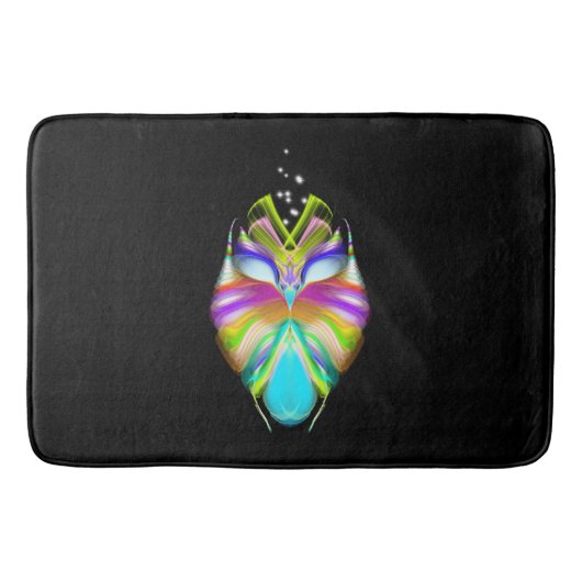 Oracle Owl voor zwart en multicolor Badmat (Voorkant)