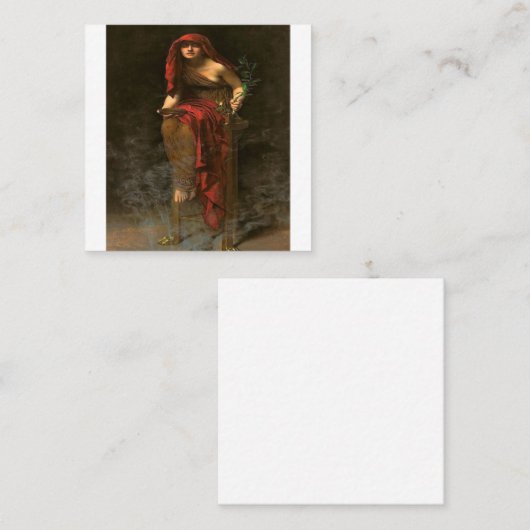 Oracle Priestess of Delphi Pythia in high Priestes Vierkante Visitekaartje (Voorkant / Achterkant)