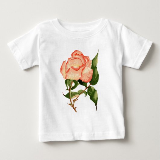 Oraeach roze rozenbloem botanische waterverf (Voorkant)
