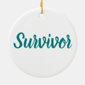Oral Cancer Awareness Plaid Teal Ribbon Keramisch Ornament (Achterkant)