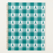 Oral Cancer Awareness Plaid Teal Ribbon Planner (Voorkant)