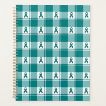 Oral Cancer Awareness Plaid Teal Ribbon