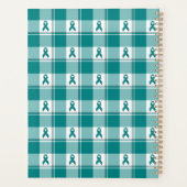 Oral Cancer Awareness Plaid Teal Ribbon Planner (Achterkant)
