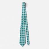 Oral Cancer Awareness Plaid Teal Ribbon Stropdas (Voorkant)