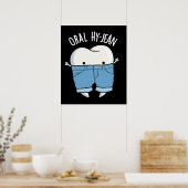 Oral Hy-jean Funny Tooth Pun Dark BG Poster (Keuken)